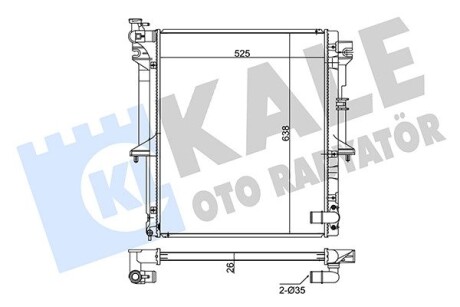 347960 Радіатор охолодження Mitsubishi L200 (347960) KALE OTO RADYATOR KALE OTO RADYATOR підбір по vin на Brocar