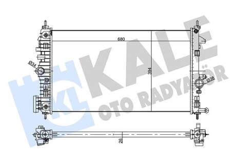 355645 Радіатор охолодження Insignia 1.6/2.0CDTi -8 KALE OTO RADYATOR підбір по vin на Brocar