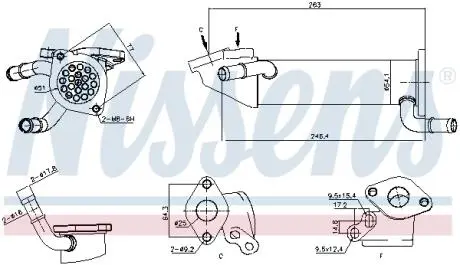 989282 Радіатор рециркуляції ВГ NISSENS підбір по vin на Brocar