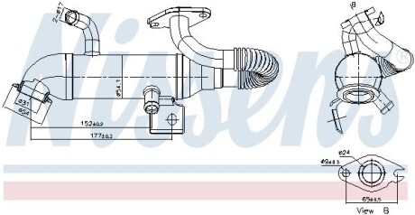 989408 Радиатор рециркуляции ВГ NISSENS підбір по vin на Brocar