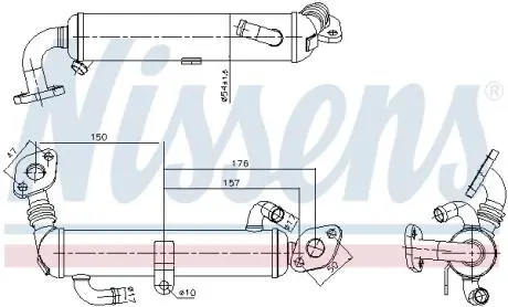 989434 Радіатор рециркуляції ВГ NISSENS підбір по vin на Brocar