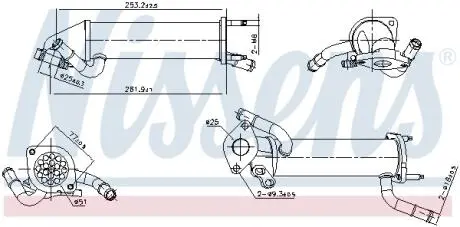 989449 Радиатор рециркуляции ВГ NISSENS підбір по vin на Brocar