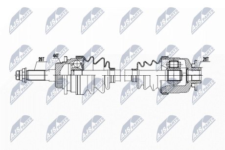 NPWMZ072 ПОЛУОСЬ FORD RANGER 2.5TD 4WD 99-06, MAZDA B2500 2.5D 4WD 02- /передн,ЛВ,MКПП/ NTY подбор по vin на Brocar