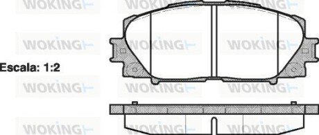 P1324300 Колодки тормозные дисковые передние Toyota Yaris 1.0 05-,Toyota Yaris 1.0 10- (P WOKING подбор по vin на Brocar