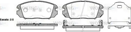 P1304302 Колодки гальмівні дискові передні Honda Civic viii 1.6 05-,Hyundai Grandeur 2. WOKING підбір по vin на Brocar
