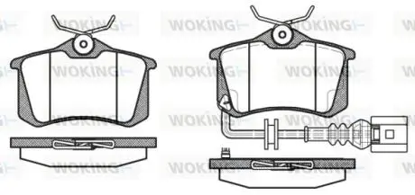 P363341 Колодки гальмівні дискові задні Audi A1 1.2 10-,Audi A1 1.4 10-,Audi A1 1.6 10 WOKING підбір по vin на Brocar