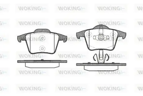 P1144300 Колодки гальмівні дискові задні Volvo Xc90 i 2.4 02-14,Volvo Xc90 i 2.5 02-14 WOKING підбір по vin на Brocar