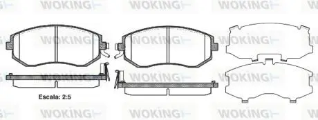 P851304 Гальмівні колодки перед. Subaru Impreza 02-/Forester 02- (akebono) WOKING підбір по vin на Brocar