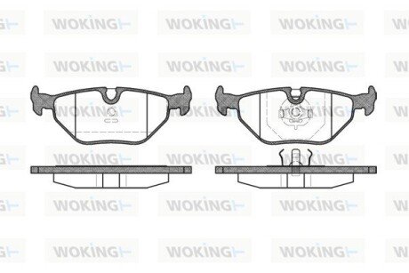 P365300 Гальмівні колодки зад. BMW 3(E36, E46)/5(E34)/7(E32) 86-06 (ATE) (123x43,6x16,7) WOKING підбір по vin на Brocar