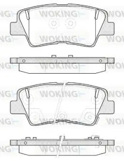 P1262352 Гальмівні колодки зад. Hyundai i30/i40 11-/Kia Cee\'d 1.6-3.3 12- (akebono) WOKING підбір по vin на Brocar