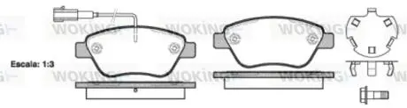 P958332 Гальмівні колодки перед. Nemo/Bipper 08- (BOSCH) (122,8x53,6) з датчиком WOKING підбір по vin на Brocar