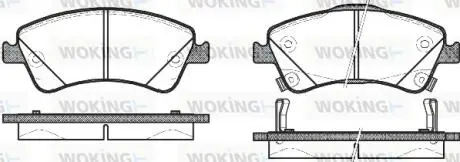 P1241302 Гальмівні колодки перед. Toyota Auris 07-12 (bosch) (150,8x62,5x19,5) WOKING підбір по vin на Brocar