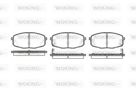 P1138302 Гальмівні колодки перед. KIA CARENS /CERATO 1.6-2.0 00- WOKING подбор по vin на Brocar