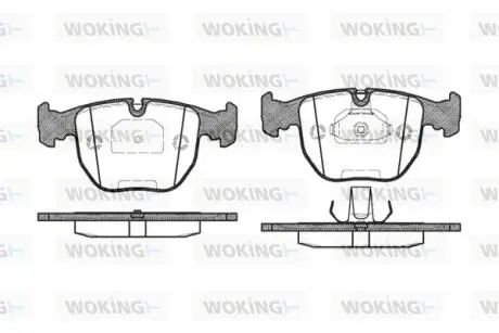 P496300 Гальмівні колодки перед. BMW 5(E39)/7(E38) 96-04 (Teves) WOKING підбір по vin на Brocar