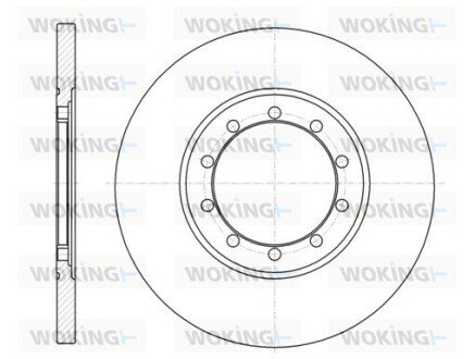 D6120100 Гальмівний диск зад. Transit V347 06- (H=16mm) WOKING підбір по vin на Brocar