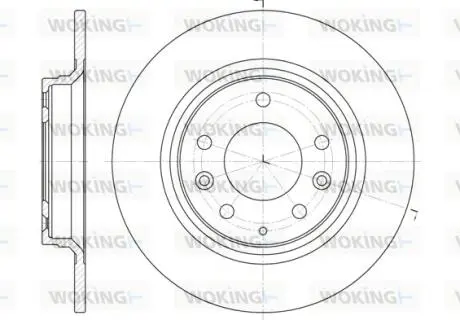 D688100 Гальмівний диск задній Mazda 6 02- (280x10) WOKING подбор по vin на Brocar