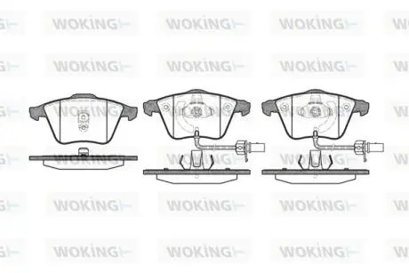 P864302 Гальмівні колодки перед. Audi A4/A6/A8 00- WOKING підбір по vin на Brocar