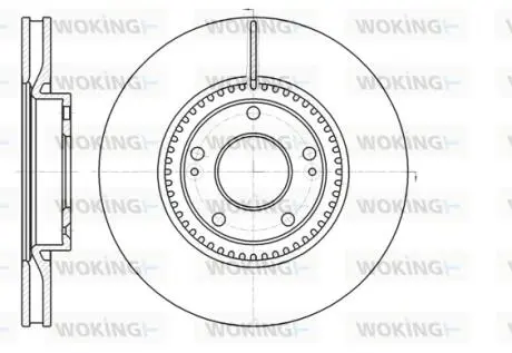 D6121710 Гальмівний дискпередній вент. Hyundai I30 /Kia Cee\'D/ Cerato III 1.4-2.6 11 - (300x28) WOKING підбір по vin на Brocar
