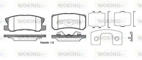 P903322 Гальмівні колодки задн. CITROËN C4/DODGE AVENGER/CALIBER/JEEP COMPASS 1.6-2.4 06- WOKING підбір по vin на Brocar