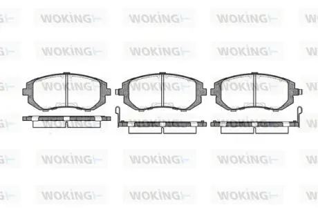 P851302 Гальмівні колодки перед. Subaru Impreza 02-/Forester 02- (akebono) WOKING підбір по vin на Brocar