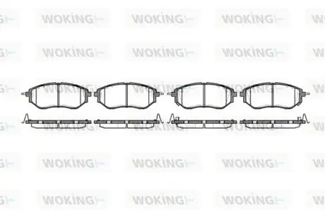 P1037302 Гальмівні колодки перед. Subaru Legacy IV/Outback 03- (akebono) WOKING підбір по vin на Brocar