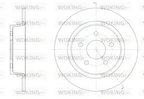 D6145900 Гальмівний диск зад. Transit Connect/Kuga/C-max 10- 1.0-2.0 WOKING підбір по vin на Brocar