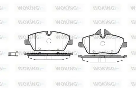 P1031300 Гальмівні колодки перед. BMW 1(E81/E87)/MINI 06- (TRW) WOKING підбір по vin на Brocar
