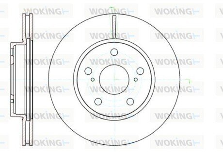 D6112210 Гальмівний диск пер. Corolla/Auris 08-18 WOKING підбір по vin на Brocar