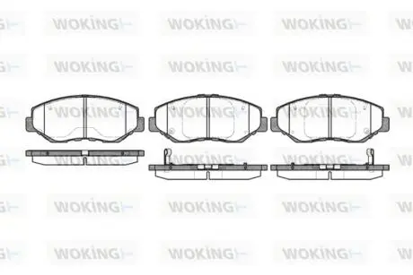 P999300 Гальмівні колодки пер. Civic/CR-V 05- WOKING підбір по vin на Brocar