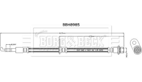 BBH8985 Гальмiвний шланг BORG&BECK підбір по vin на Brocar