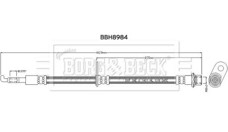 BBH8984 Гальмiвний шланг BORG&BECK підбір по vin на Brocar