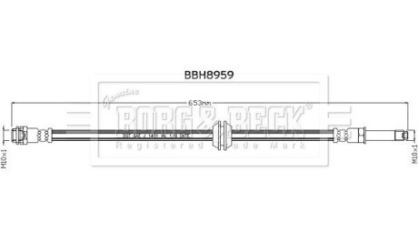 BBH8959 Гальмiвний шланг BORG&BECK підбір по vin на Brocar