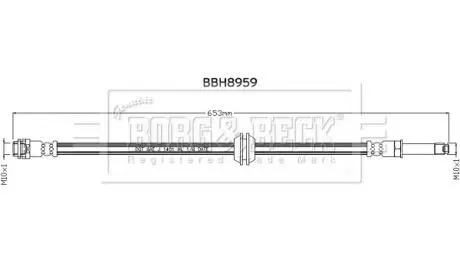 BBH8959 Гальмiвний шланг BORG&BECK підбір по vin на Brocar