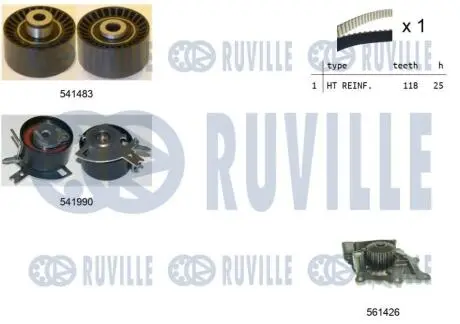5502801 К-кт ГРМ с водяным насосом C-CROSSER 2.2 HDi, C5II, C8, FIAT ULYSSE -8 RUVILLE подбор по vin на Brocar