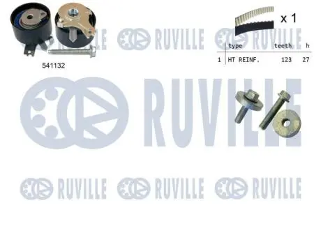 550355 Ремни ГРМ (ремень ТЕФЛОН!+ролик+крепление) Renault Kangoo 1.5dCi RUVILLE подбор по vin на Brocar