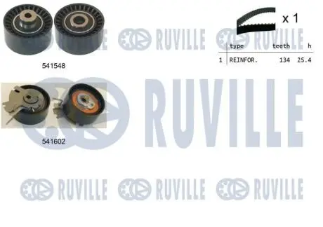 550286 К-кт. ГРМ (ремень+2шт. ролика) Citroen C4 1.6, Berlingo 45078-8 RUVILLE подбор по vin на Brocar
