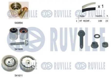 550319 К-кт ГРМ VW Jetta/Passat 2.0FSI 04- RUVILLE підбір по vin на Brocar