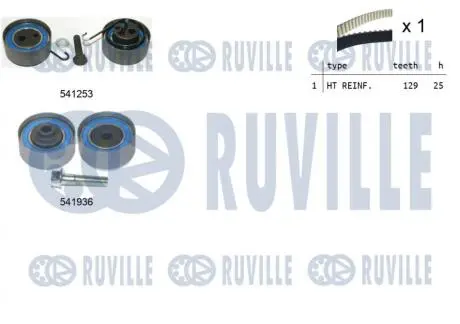 550123 К-кт ГРМ + 2 ролика натяжения + крепеж OPELASTRA 1.7CDTI RUVILLE подбор по vin на Brocar