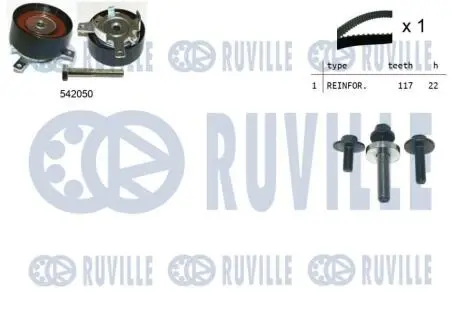 550304 Ремень ГРМ + ролик натяжителя Fiesta, Focus -2 RUVILLE подбор по vin на Brocar