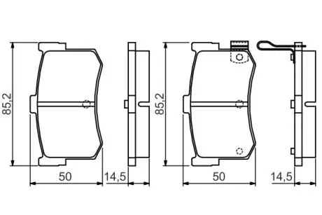 0986495121 HYUNDAI Тормозные колодки задние Sonata 91- BOSCH підбір по vin на Brocar