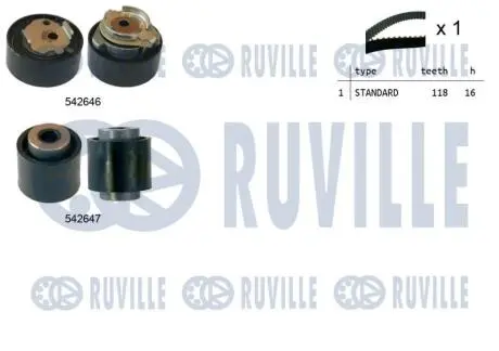 550377 К-кт ГРМ Citroen 1.0/1.2VTI 03/12- RUVILLE подбор по vin на Brocar
