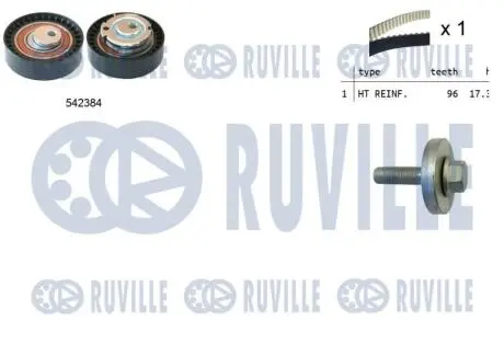 550340 К-кт грм (ремінь+ролик) Dacia Logan 04- RUVILLE підбір по vin на Brocar