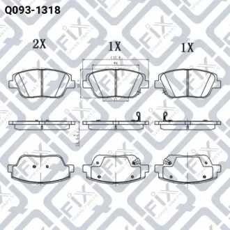 Q0931318 Колодки гальмівні передні Q-FIX подбор по vin на Brocar