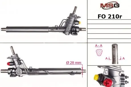 FO210R Рульова рейка з ГПК FORD GALAXY (WGR) 95-00;SEAT ALHAMBRA (7V8, 7V9) 96-00 MSG подбор по vin на Brocar