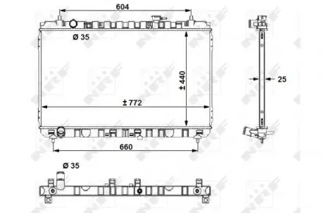 53056 Радиатор, охлаждения дивгателя NRF підбір по vin на Brocar