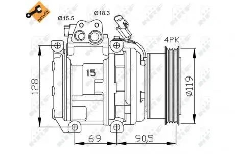 32438 Компрессор, кондиционер NRF підбір по vin на Brocar
