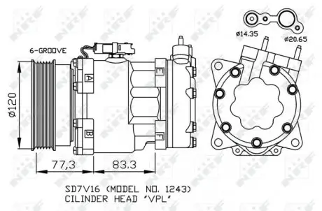 32266 Компрессор, кондиционер NRF підбір по vin на Brocar