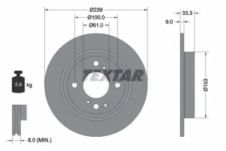 92333903 Автозапчастина TEXTAR підбір по vin на Brocar