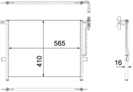 AC502001S Конденсатор, система кондиціонування повітря MAHLE / KNECHT підбір по vin на Brocar