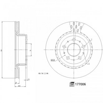 177006 Гальмівний диск TESLA Model 3 "F "17>> FEBI BILSTEIN підбір по vin на Brocar